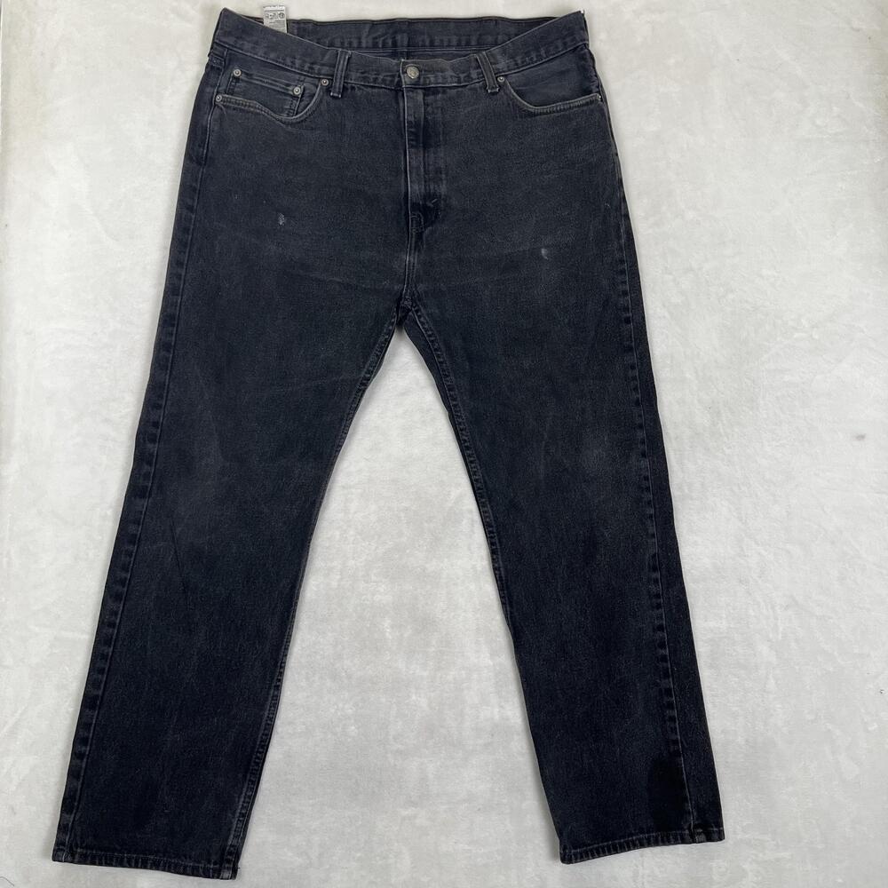 Vintage Levi's 505 Jeans Mens 40x32 Black Regular Straight Denim Charcoal Wash